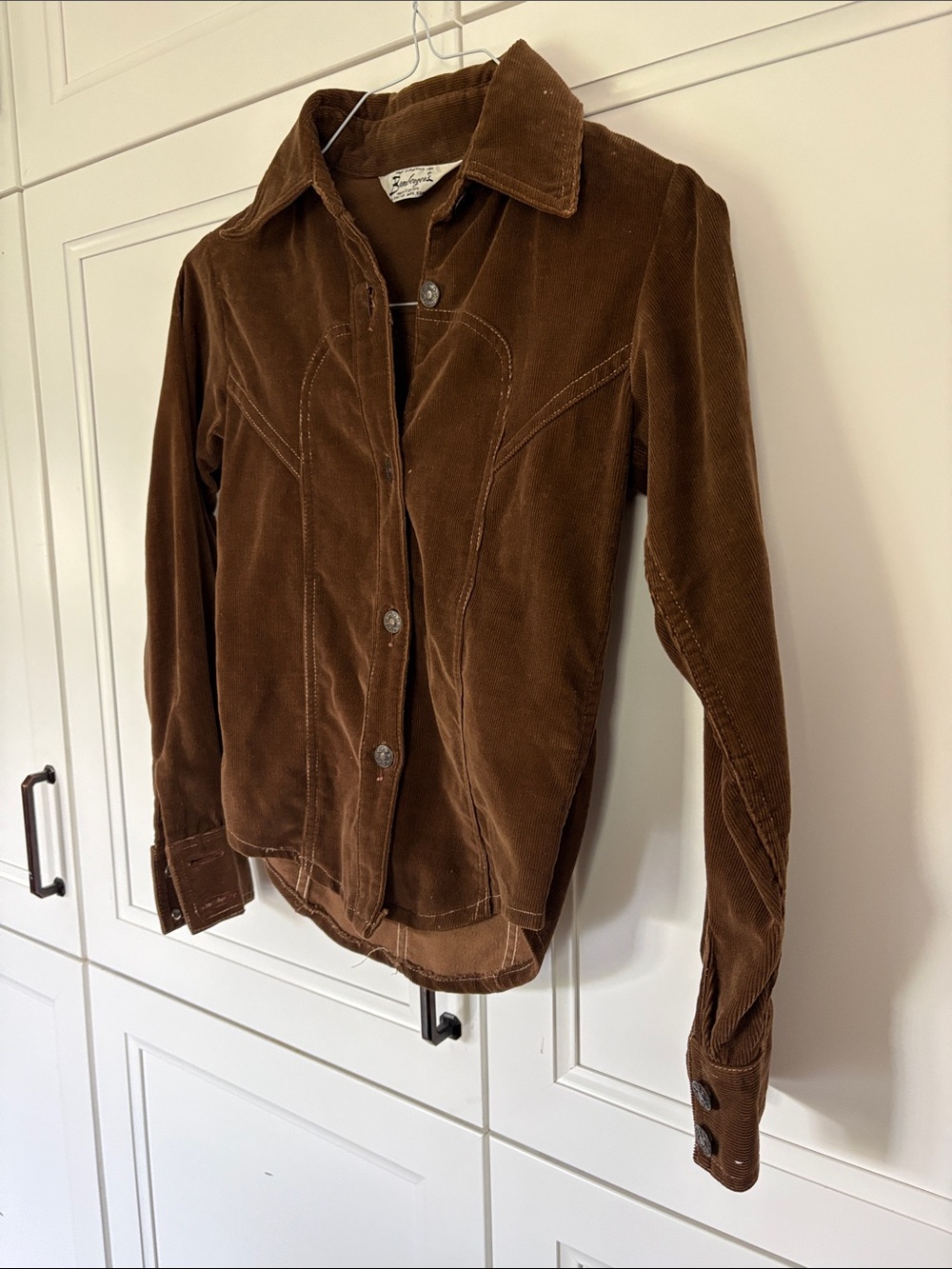 Vintage BAMBERGER’s Corduroy Button-Down Shirt/Jacket • Brown
